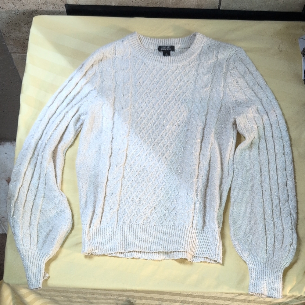 Halogen Cream & Gold Sparkle Knit Sweater